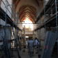 Gerüstaufbau - Blick zur Orgel